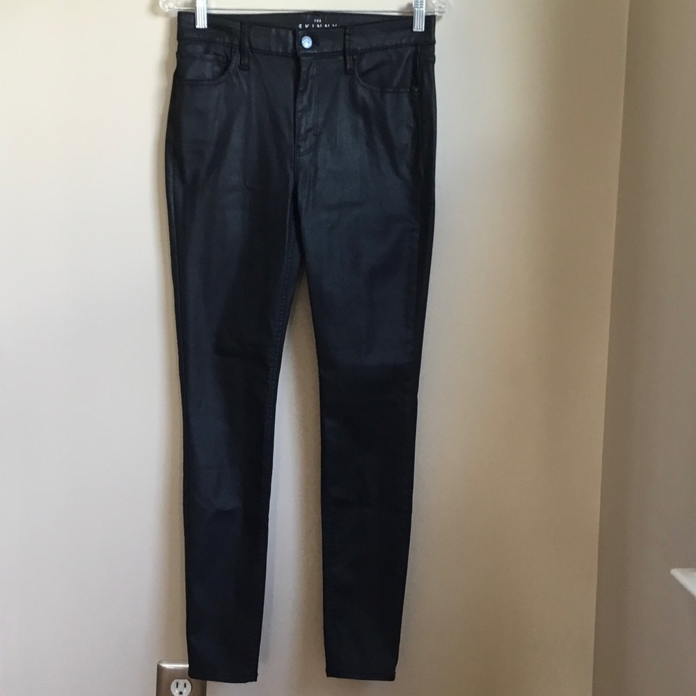 White House Black Market Black Coated High Rise Skinny Jeans - Picture 4 of 13